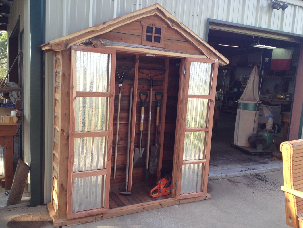 Eastern Red Cedar Garden Shed Made from Cut-offs of Large Custom Playset