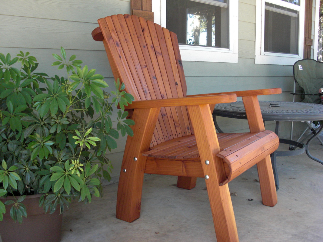 Oversized Redwood Corona Chair Made From Recycled Swingsets