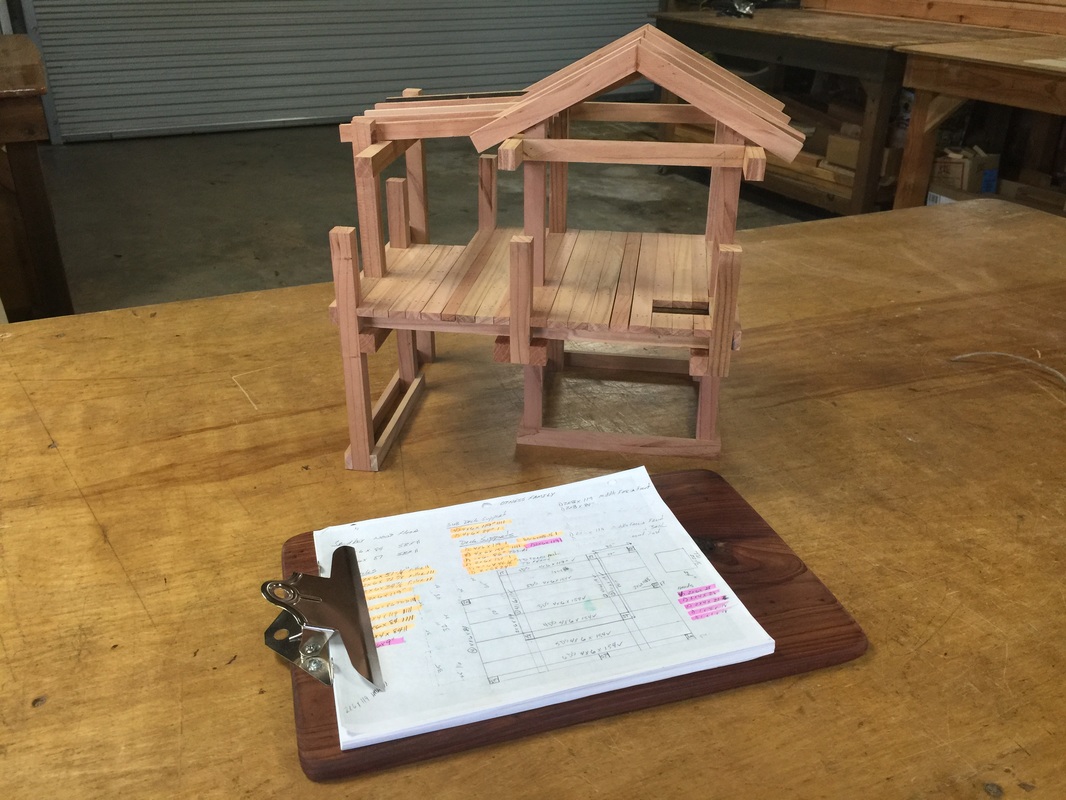 Eastern Red Cedar Clipboard, Playset Plans and Miniature Model of the Otness Family Playset