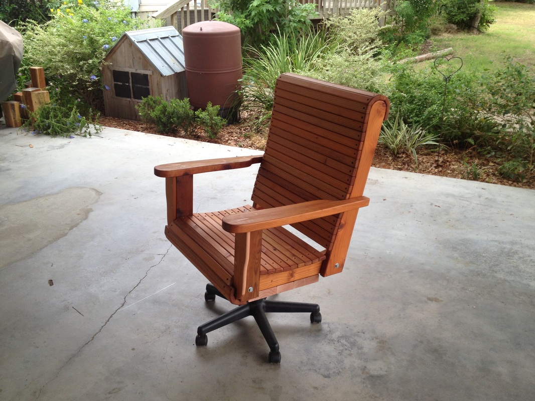 Redwood Office/ Shop/Outdoor Rolling Chair